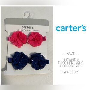 🆕CARTER’S - NWT - INFANT / TODDLER GIRLS 4PK HAIR CLIPS
